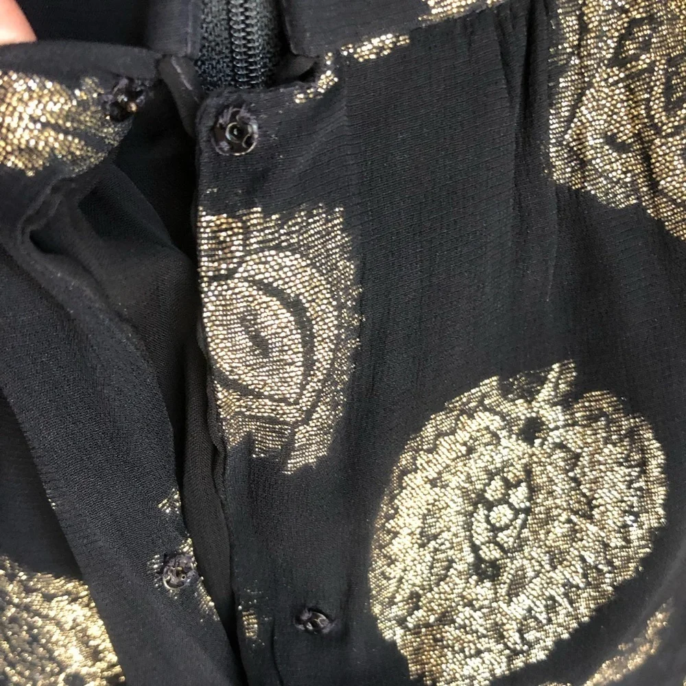 Michael Novarese Couture Black & Gold Floral Dress (RARE & Vintage) - Picture 7 of 12